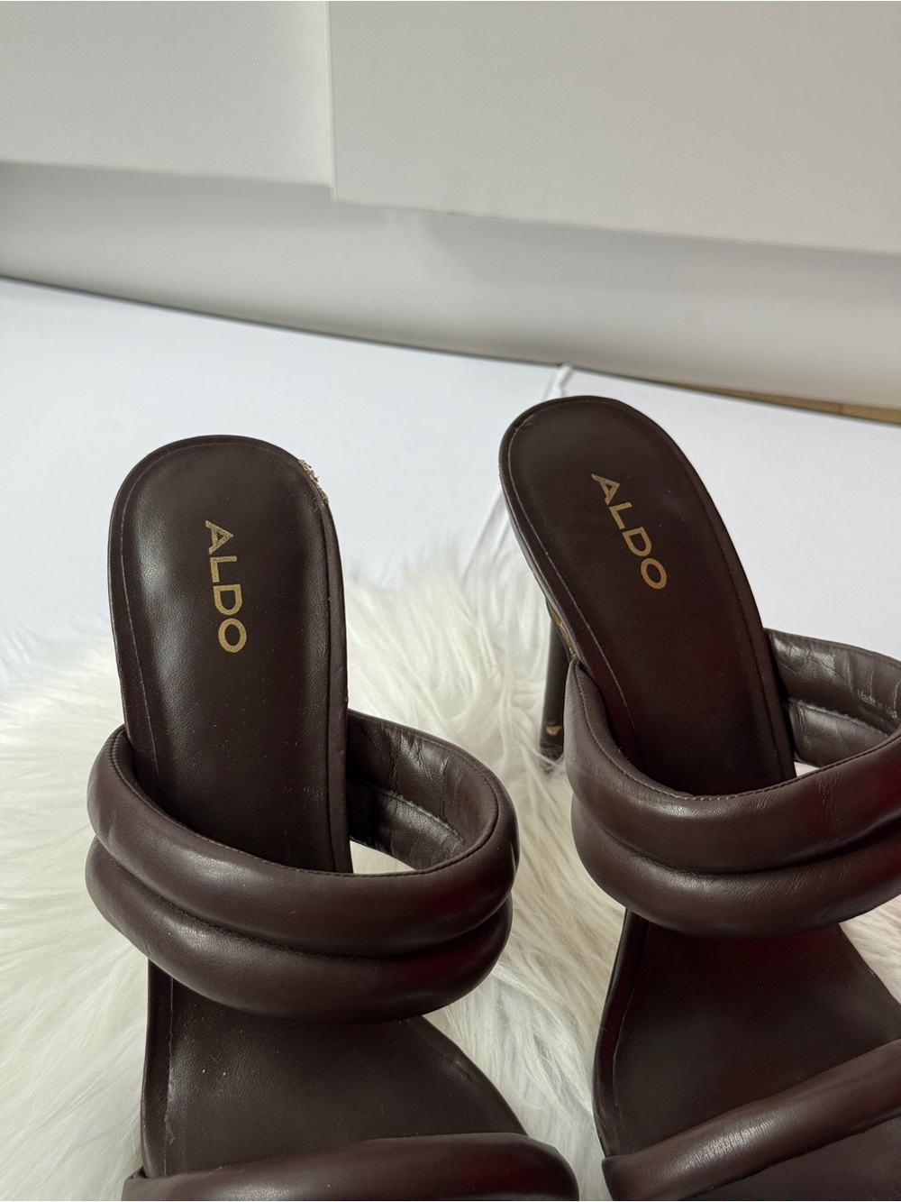 ALDO Women's Brown Padded-Strap Heels Sandals Size 7.5-8 Used Great Condition - Picture 3 of 8